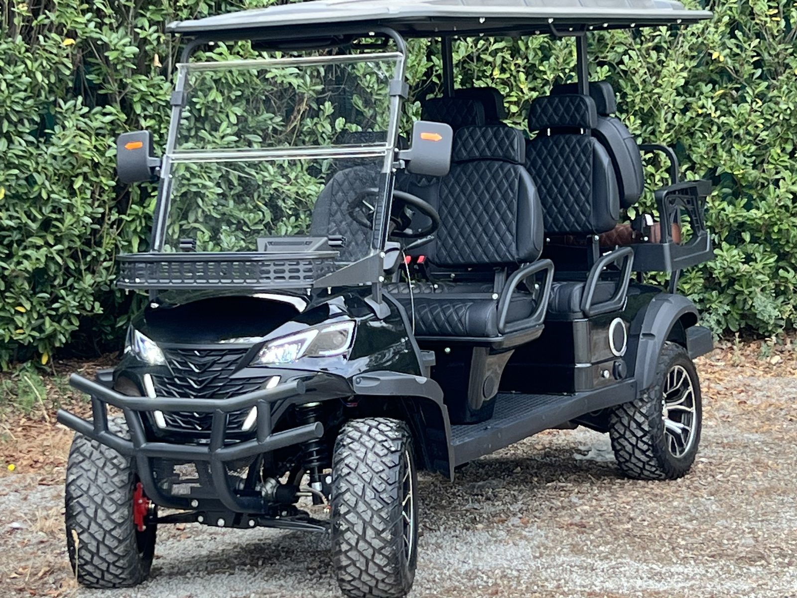 Land Runner Six in Obsidian Black, front three-quarter view